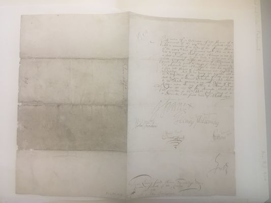 Smith College: England and Wales. Parliament. [Warrant] 1644 Mar. 4 [to pay] Victor Killagrowe / "both Houses of Parliament." (1644) (MiscMS 424)